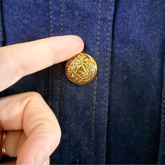 Veronica‎ Beard KOULIS DENIM Mini DRESS gold buttons 12 - Picture 5 of 8